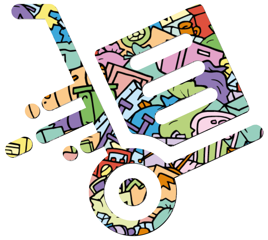 Image d'un diable avec une photo de débarras dans le fond